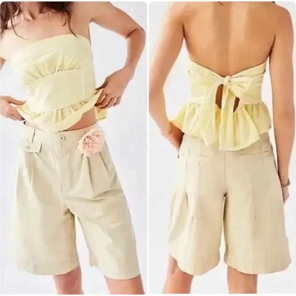 Free People High Street Trouser Shorts khaki 0